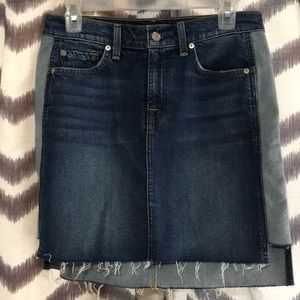 NWOT 7 for all mankind denim hi low pencil skirt